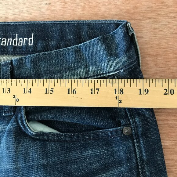 7 For all Mankind Standard Jeans Men 34x34 Blue Mid Rise Button Fly Stretch - Picture 11 of 15